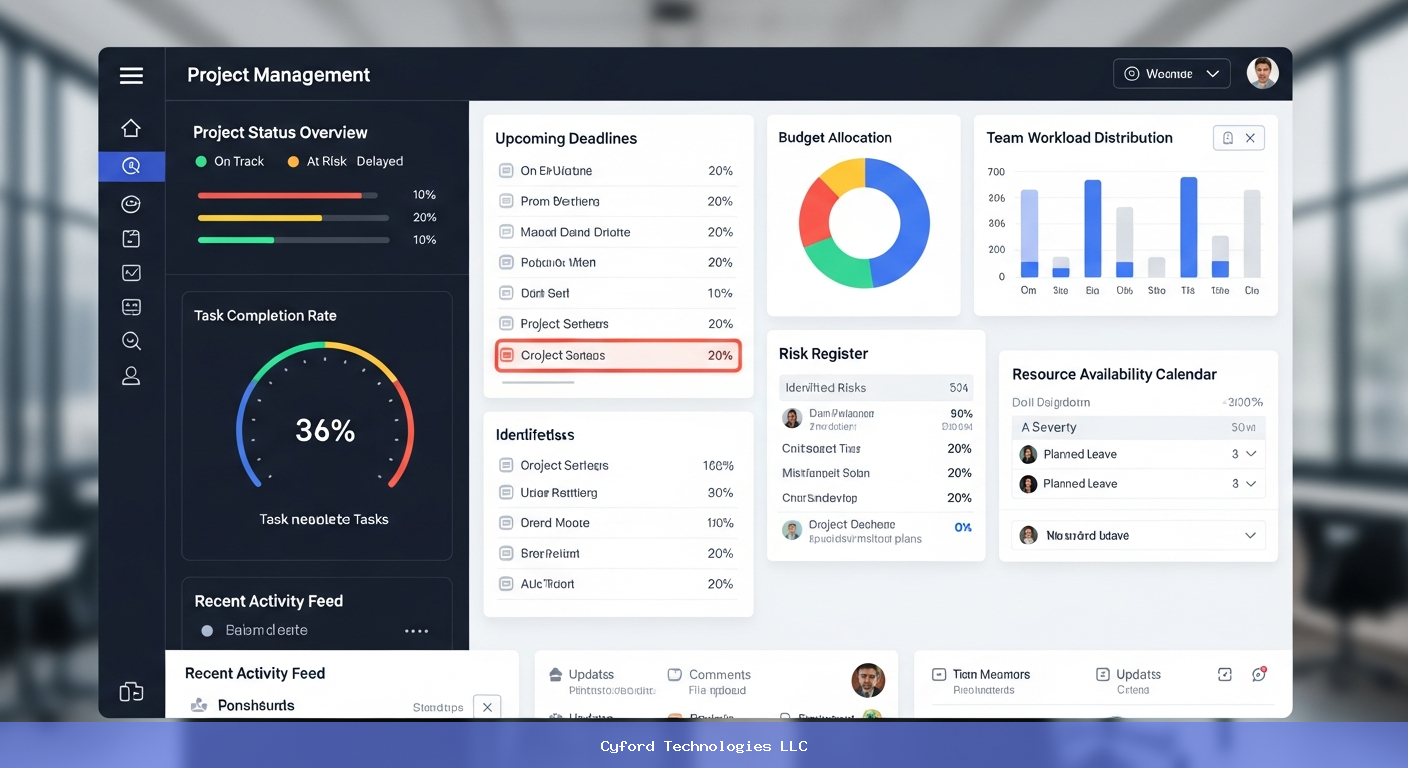 project management dashboard interface